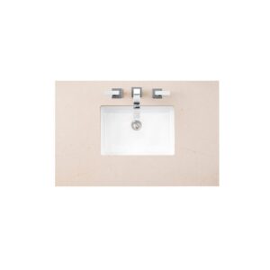 James Martin 157-V36-BW-3EMR Bristol 36 Inch Single Vanity in Bright White with 3 CM Eternal Marfil Quartz Top