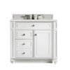 James Martin 157-V36-BW-3ESR Bristol 36 Inch Single Vanity in Bright White with 3 CM Eternal Serena Quartz Top