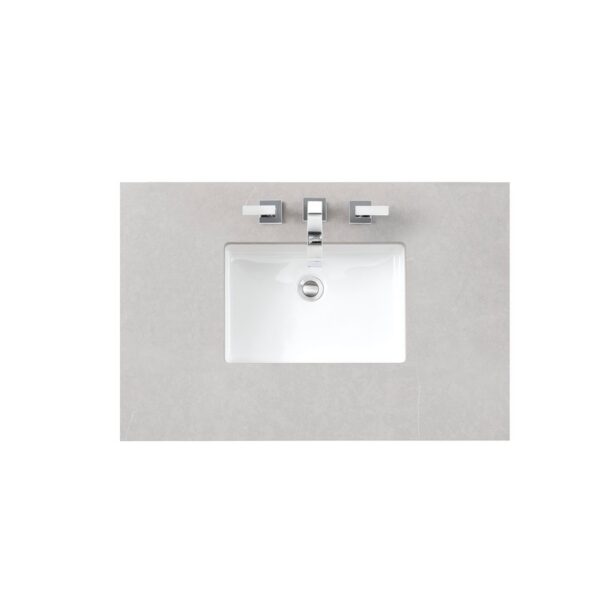 James Martin 157-V36-BW-3ESR Bristol 36 Inch Single Vanity in Bright White with 3 CM Eternal Serena Quartz Top