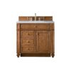 James Martin 157-V36-SBR-3AF Bristol 36 Inch Single Vanity in Saddle Brown with 3 CM Arctic Fall Solid Surface Top