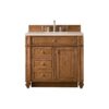 James Martin 157-V36-SBR-3EMR Bristol 36 Inch Single Vanity in Saddle Brown with 3 CM Eternal Marfil Quartz Top