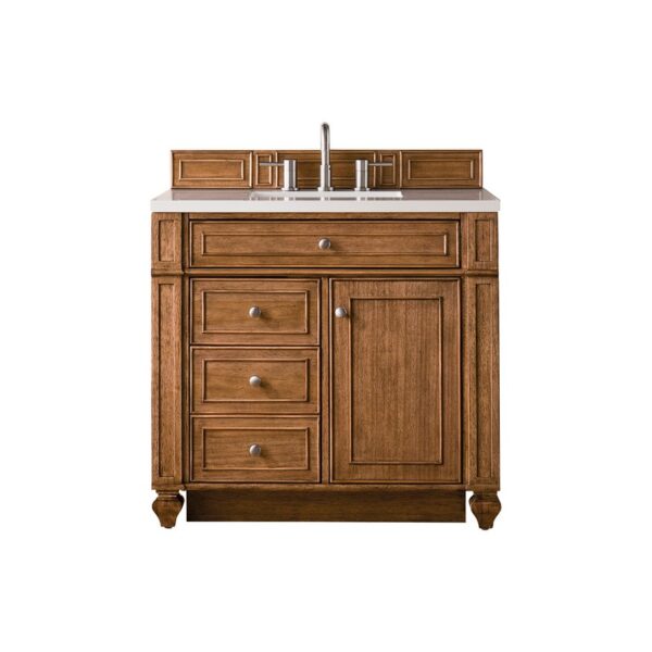 James Martin 157-V36-3WZ Bristol 36 Inch Single Vanity with 3cm White Zeus Quartz Top