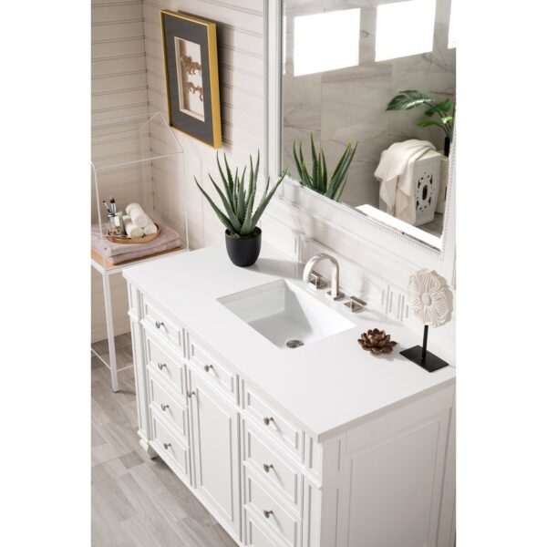 James Martin 157-V48-3WZ Bristol 48 Inch Single Vanity with 3cm White Zeus Quartz Top