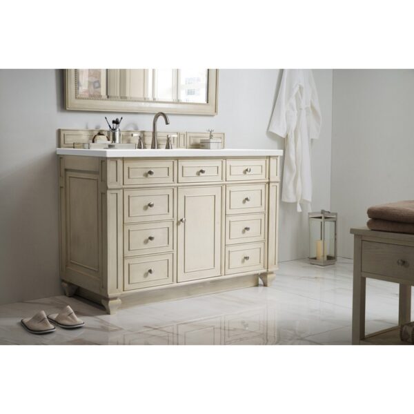 James Martin 157-V48-3WZ Bristol 48 Inch Single Vanity with 3cm White Zeus Quartz Top