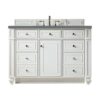 James Martin 157-V48-BW-3CBL Bristol 48 Inch Single Vanity Cabinet with Cala Blue Quartz Top - Bright White