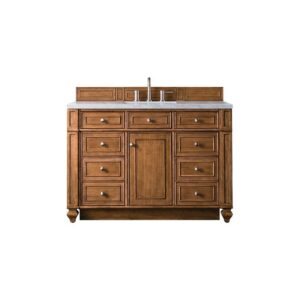 James Martin 157-V48-SBR-3AF Bristol 48 Inch Single Vanity in Saddle Brown with 3 CM Arctic Fall Solid Surface Top