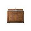 James Martin 157-V48-SBR-3CAR Bristol 48 Inch Single Vanity in Saddle Brown with 3 CM Carrara Marble Top