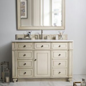 James Martin 157-V48-VV-3AF Bristol 48 Inch Single Vanity in Vintage Vanilla with 3 cm Arctic Fall Solid Surface Top