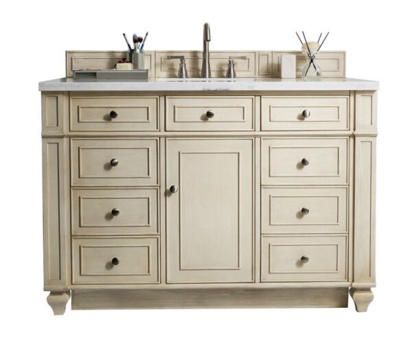 James Martin 157-V48-VV-3AF Bristol 48 Inch Single Vanity in Vintage Vanilla with 3 cm Arctic Fall Solid Surface Top