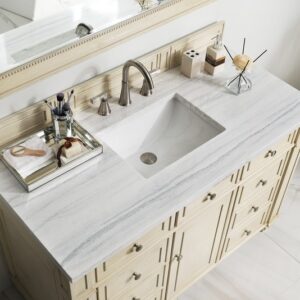 James Martin 157-V48-VV-3AF Bristol 48 Inch Single Vanity in Vintage Vanilla with 3 cm Arctic Fall Solid Surface Top