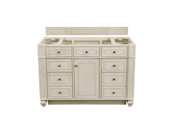 James Martin 157-V48-VV-3CAR Bristol 48 Inch Single Vanity in Vintage Vanilla with 3 cm Carrara Marble Top