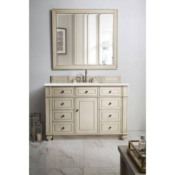 James Martin 157-V48-VV-3ESR Bristol 48 Inch Single Vanity in Vintage Vanilla with 3 CM Eternal Serena Quartz Top