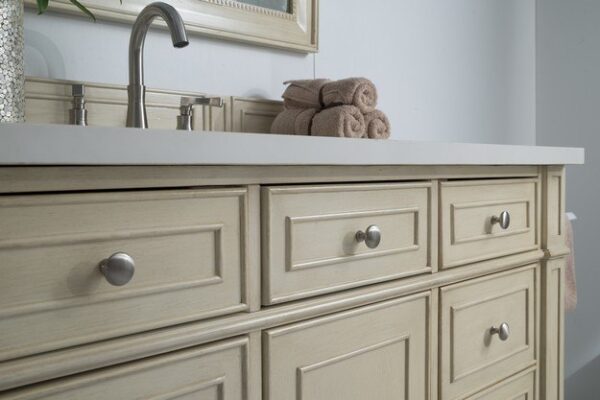 James Martin 157-V48-VV-3CAR Bristol 48 Inch Single Vanity in Vintage Vanilla with 3 cm Carrara Marble Top