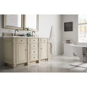 James Martin 157-V60D-3WZ Bristol 60 Inch Double Vanity with 3cm White Zeus Quartz Top