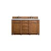 James Martin 157-V60D-SBR-3EJP Bristol 60 Inch Double Vanity in Saddle Brown with 3 CM Eternal Jasmine Pearl Quartz Top