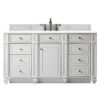 James Martin 157-V60S-3WZ Bristol 60 Inch Single Vanity with 3cm White Zeus Quartz Top