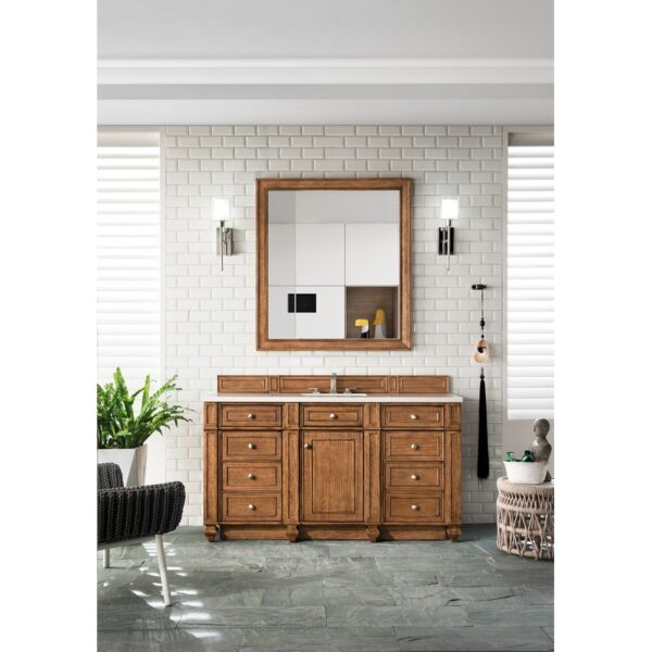 James Martin 157-V60S-3WZ Bristol 60 Inch Single Vanity with 3cm White Zeus Quartz Top