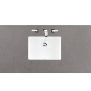 James Martin 157-V60S-BW-3GEX Bristol 60 Inch Single Vanity in Bright White with 3 cm Grey Expo Quartz Top with Sink