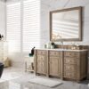 James Martin 157-V60S-WW-3AF Bristol 60 Inch Single Vanity in Whitewashed Walnut with 3 cm Arctic Fall Solid Surface Top