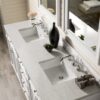 James Martin 157-V72-BW-3EJP Bristol 72 Inch Double Vanity in Bright White with 3 cm Eternal Jasmine Pearl Quartz Top with Sink