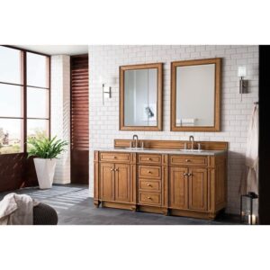 James Martin 157-V72-SBR-3AF Bristol 72 Inch Double Vanity in Saddle Brown with 3 CM Arctic Fall Solid Surface Top