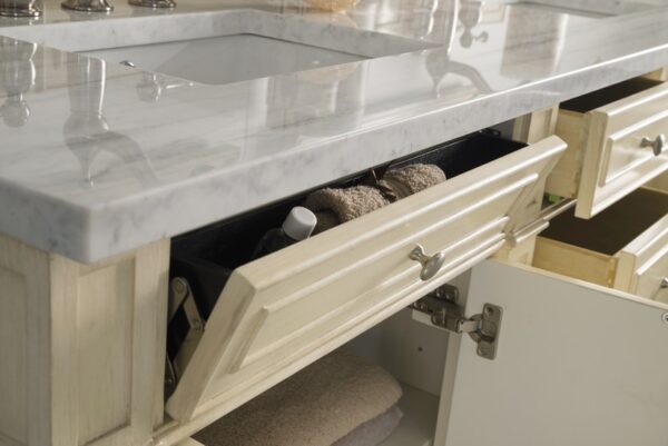 James Martin 157-V72-VV-3AF Bristol 72 Inch Double Vanity in Vintage Vanilla with 3 cm Arctic Fall Solid Surface Top