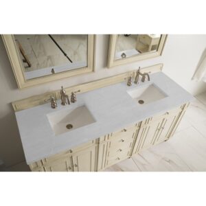 James Martin 157-V72-VV-3ESR Bristol 72 Inch Double Vanity in Vintage Vanilla with 3 CM Eternal Serena Quartz Top