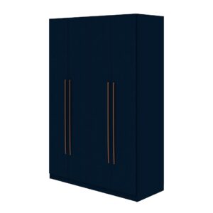 Manhattan Comfort Gramercy Modern 2-Section Freestanding Wardrobe Armoire Closet in Tatiana Midnight Blue