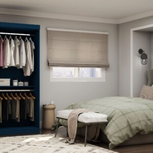 Manhattan Comfort Mulberry 35.9 Open Double Hanging Modern Wardrobe Closet with 2 Hanging Rods in Tatiana Midnight Blue