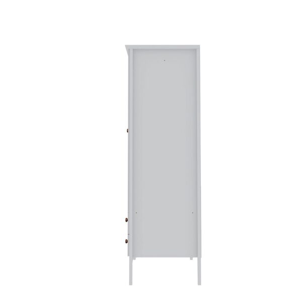 Manhattan Comfort Crown Full Wardrobe with Hanging and 2 Drawers in White