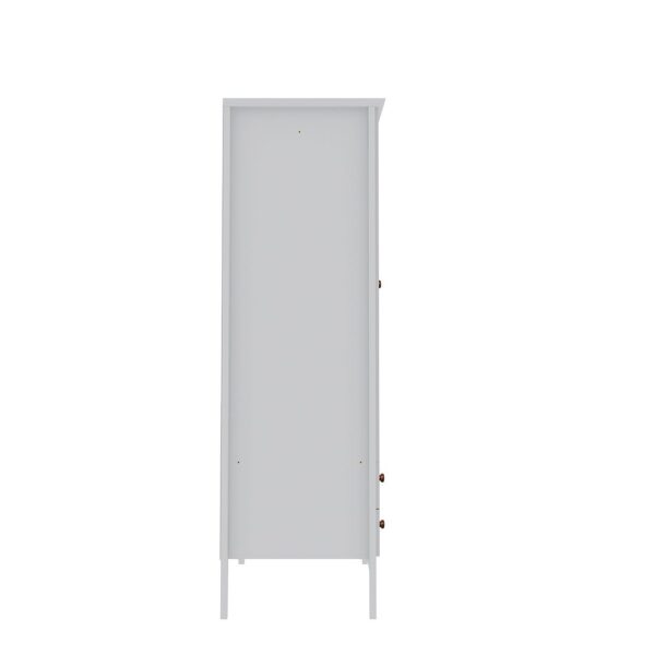 Manhattan Comfort Crown Full Wardrobe with Hanging and 2 Drawers in White