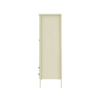 Manhattan Comfort Crown Full Wardrobe with Hanging and 2 Drawers in Off White