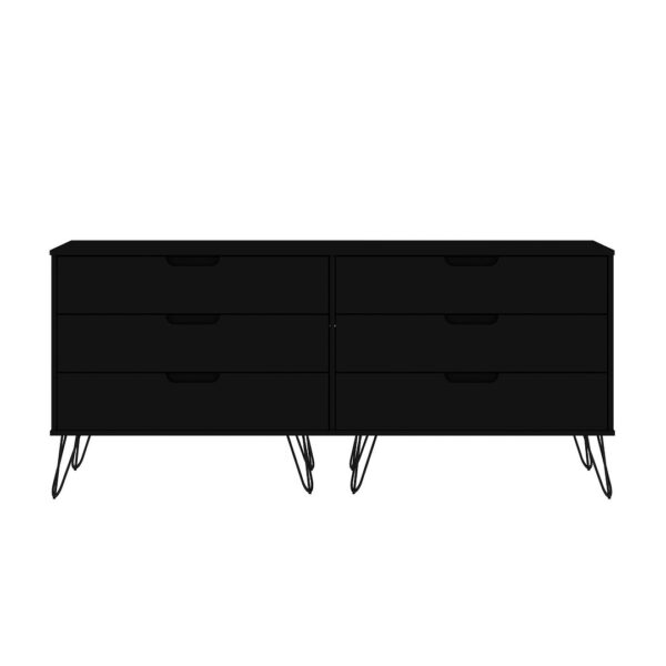 Manhattan Comfort Rockefeller 5-Drawer and 6-Drawer Black Dresser Set