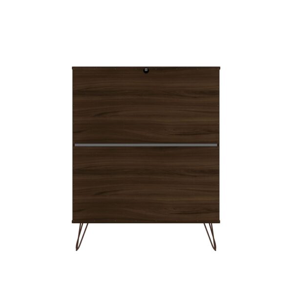 Manhattan Comfort Rockefeller 3-Piece Brown Dresser and Nightstand Set