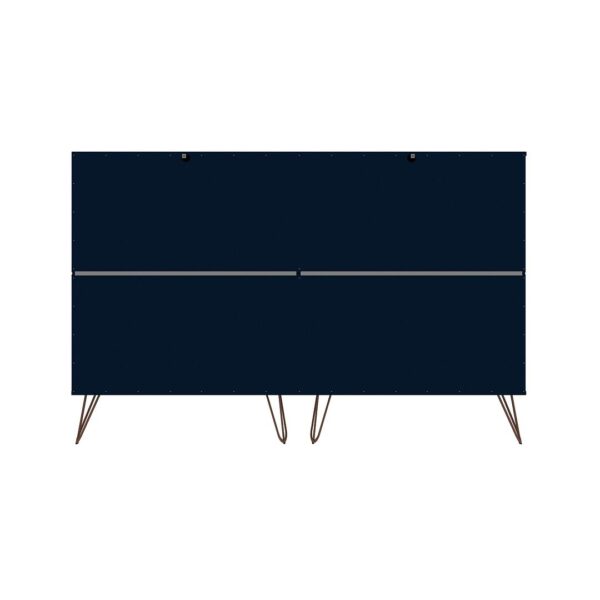 Manhattan Comfort Rockefeller 3-Piece Tatiana Midnight Blue Dresser and Nightstand Set