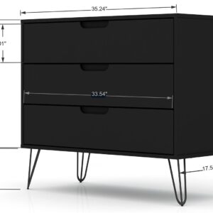 Manhattan Comfort Rockefeller 5-Drawer and 3-Drawer Black Dresser Set