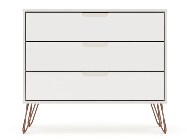 Manhattan Comfort Rockefeller 5-Drawer and 3-Drawer Off White Dresser Set