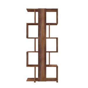 Manhattan Comfort Charming Petrolina Z-Shelf with 5 shelves in Nut Brown