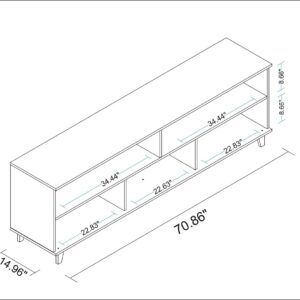 Manhattan Comfort Warren 70.87 TV Stand with 5 Shelves in White and Oak