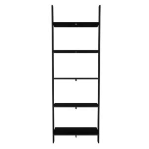 Manhattan Comfort Cooper 5-Shelf Floating Ladder Bookcase in Black