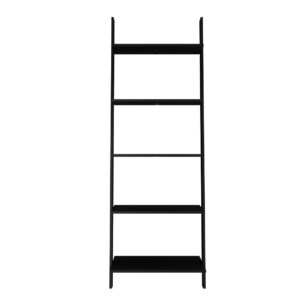 Manhattan Comfort Cooper 5-Shelf Floating Ladder Bookcase in Black