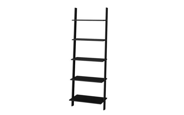 Manhattan Comfort Cooper 5-Shelf Floating Ladder Bookcase in Black