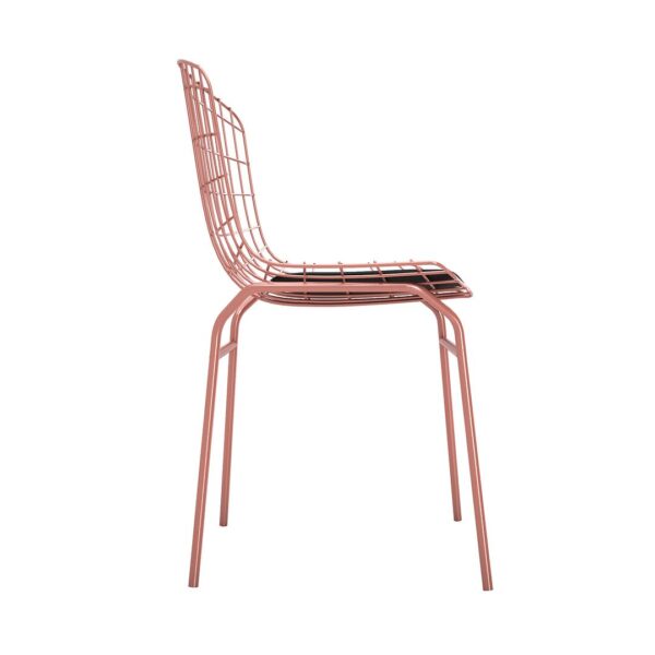 Manhattan Comfort Madeline Chair with Seat Cushion in Rose Pink Gold and Black