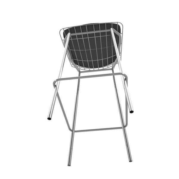 Manhattan Comfort Madeline 41.73" Barstool in Silver and Black