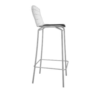 Manhattan Comfort Madeline 41.73" Barstool in Silver and Black