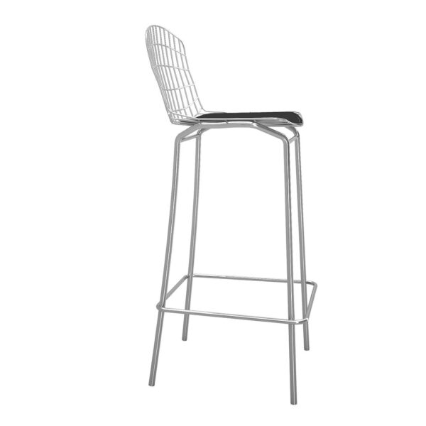 Manhattan Comfort Madeline 41.73" Barstool in Silver and Black