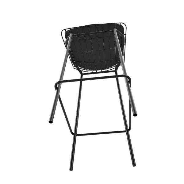 Manhattan Comfort Madeline 41.73" Barstool with Seat Cushion in Black