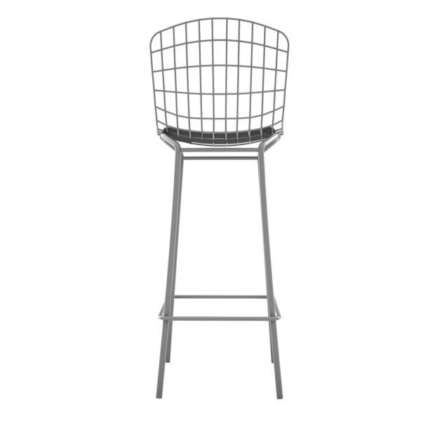 Manhattan Comfort Madeline 41.73" Barstool with Seat Cushion in Charcoal Grey and Black