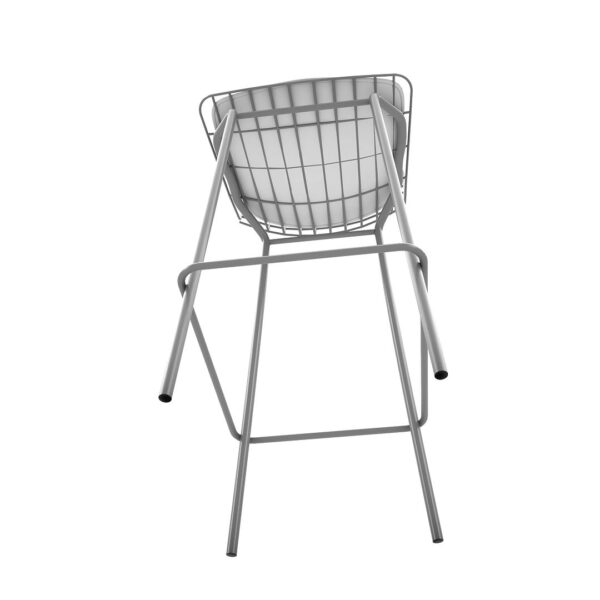 Manhattan Comfort Madeline 41.73" Barstool with Seat Cushion in Charcoal Grey and White