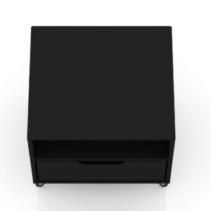 Manhattan Comfort Rockefeller 1-Drawer Black Nightstand (Set of 2)